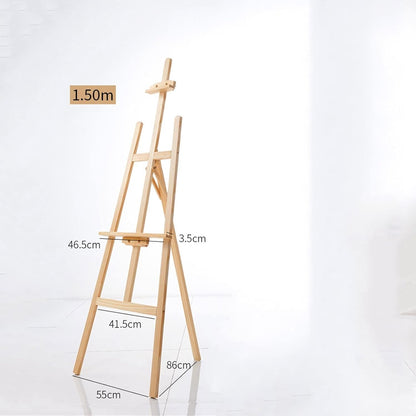 XYIANG Folding Easel, Wooden Adjustable Easel with Tripod Legs, Portable Painting Easel Stand Wood Artist Easel, for Painters, Students (A 150CM)