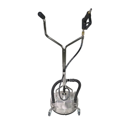 Erie Tools 21" Stainless Steel Surface Cleaner with Vacuum Port, Wheels, and Wand Pressure Washer Attachment 4000 PSI, 12 GPM