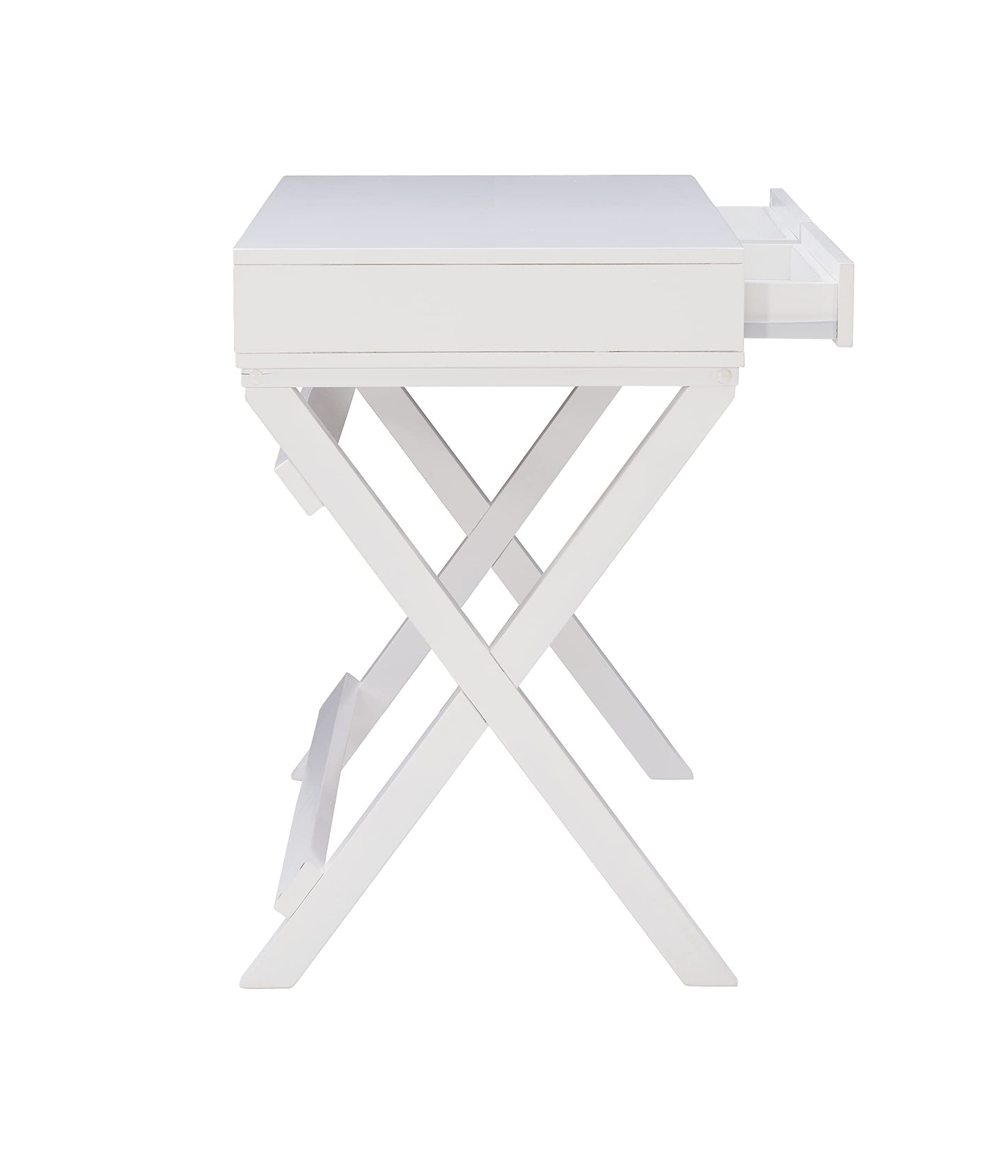 Linon Connor White Writing Desk with Two Drawers