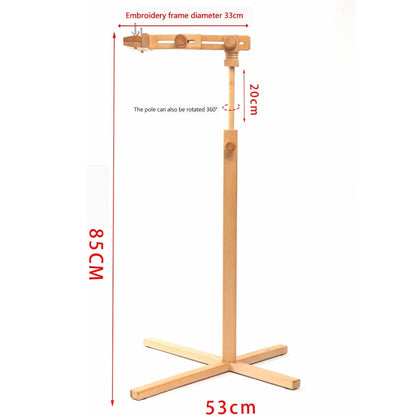 Adjustable Wooden Embroidery Stand - Standing Lap Stand for Needlework and Cross Stitch Table - Perfect Floor Frame for Embroidery Enthusiasts