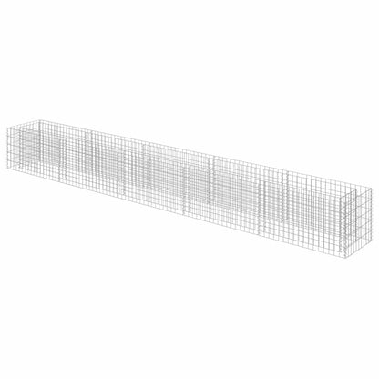 Tmriohed Galvanized Steel Large Outdoor Planter Box 177.2 x 19.7 x 19.7 in Silver Gabion Raised Bed Garden Box for Patio Yard Landscaping