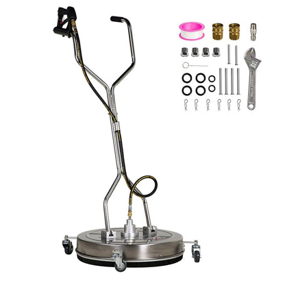 ECCPP 24 Inch Pressure Washer Surface Cleaner with 4 Wheels Stainless Steel for Household Cleaning 3/8" Quick Connector