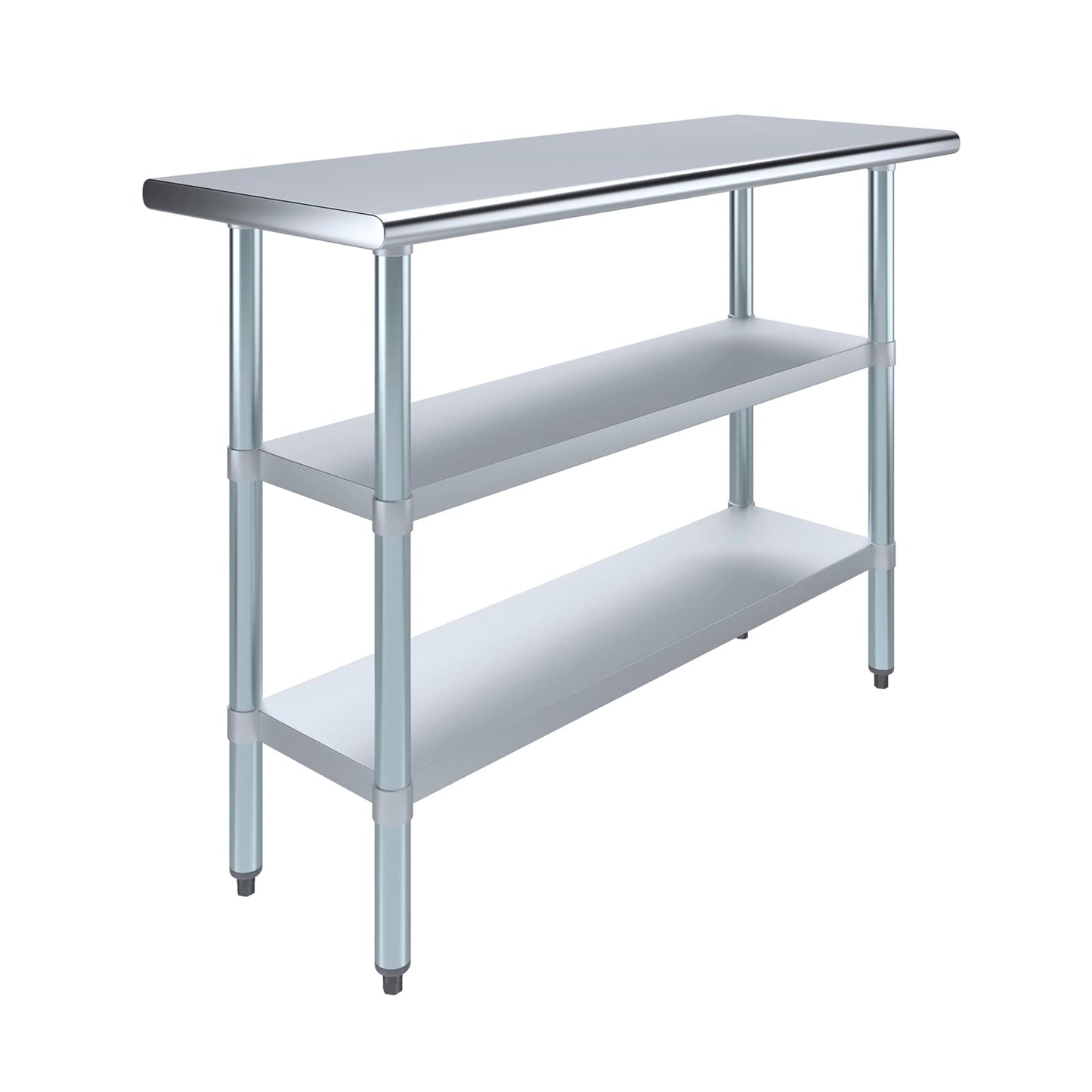 18" X 48" Stainless Steel Table with 2 Shelves | Commercial & Residential Kitchen Laundry Garage Utility Bench | NSF Metal Prep Table