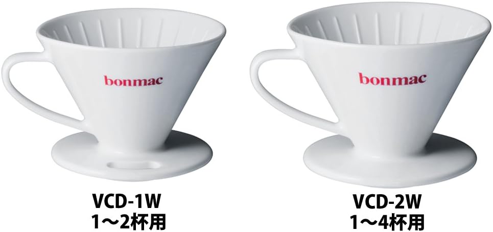 VCD-2W #897182 Coffee Dripper, Conical V-Shaped Porcelain for 1-4 Cups