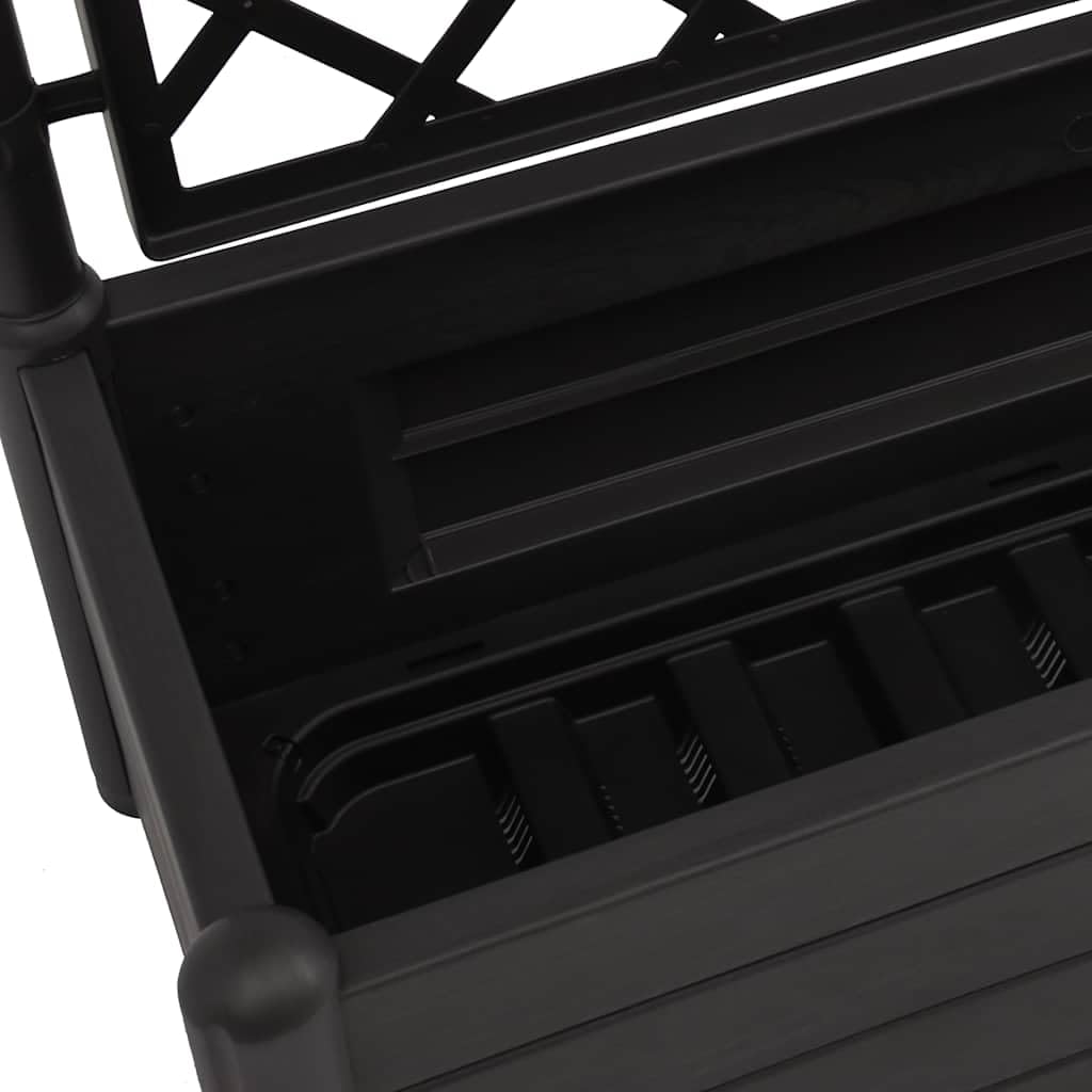 Zeehear Garden Planter Box with Trellis, 39.4", for Outdoor Flower, Plant, Vegetable & Herb Growing, Large Raised Planting Pots for Gardening - Anthracite