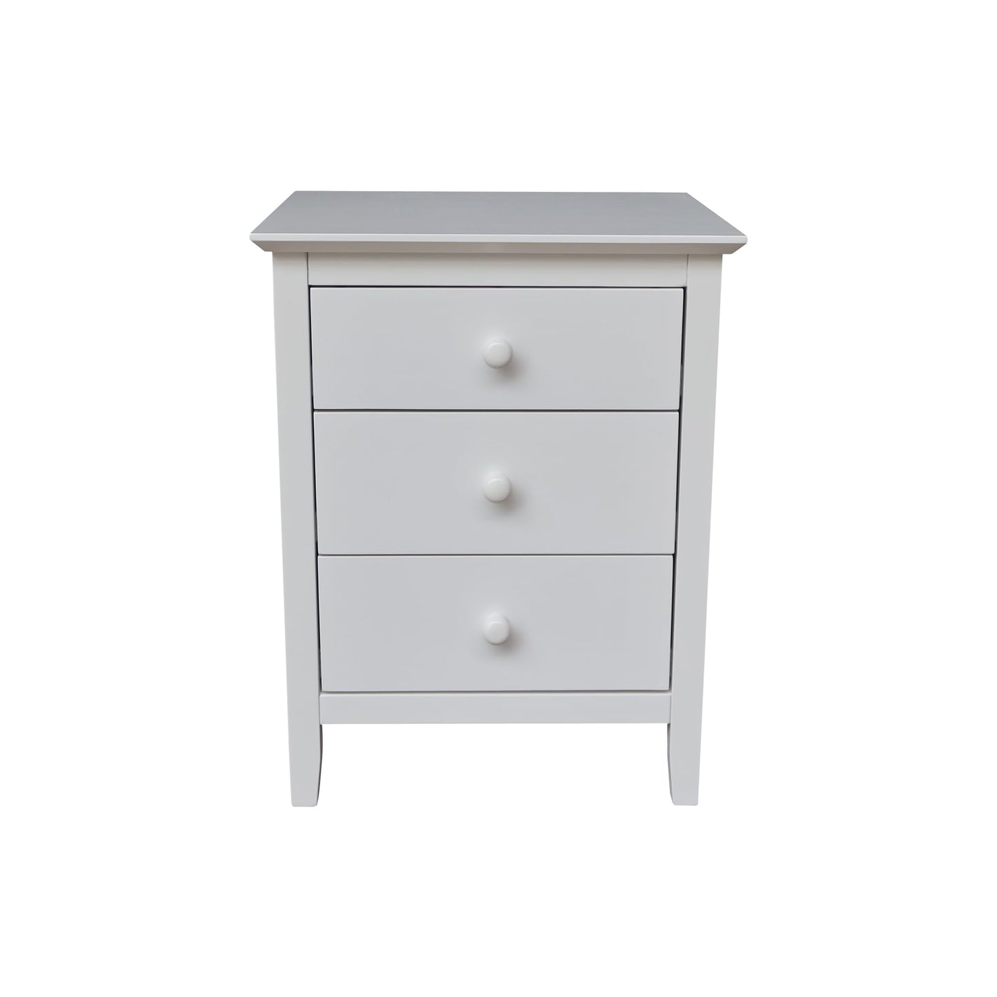 International Concepts Solid Wood Bedroom Nightstand with 3 Drawers in White