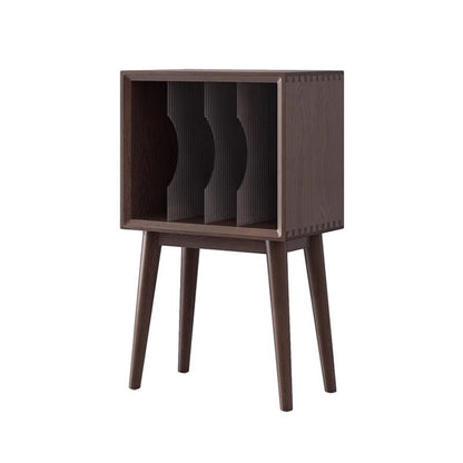 YUHUAWF Vinyl Record Holder Home Wooden Vinyl Record Storage Cabinet with Legs Display Rack for Albums Books Magazines CD Holder