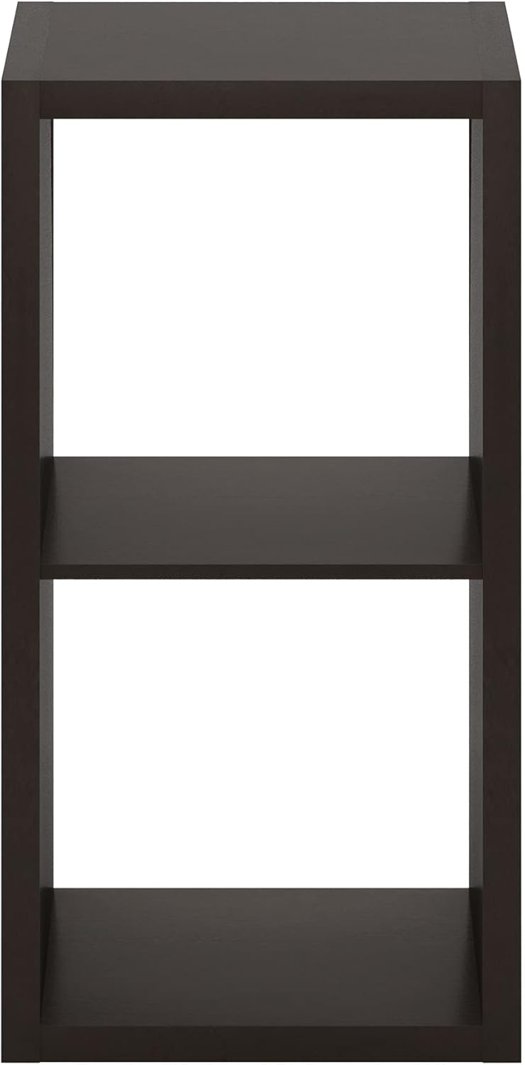 Furinno Cubicle Open Back Decorative Cube Storage Organizer - 2, Dark Oak