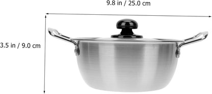 Ciieeo Stainless Steel Instant Noodle Pot Set with Lids, Korean Cooking Pots for Ramen and Soup