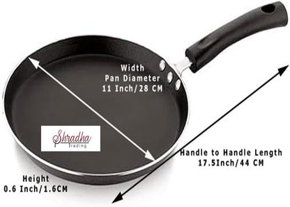 Non-Stick Dosa Pan, 290mm Black Aluminum Cooking Pan