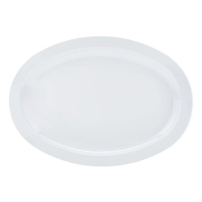 Amazon Basics Melamine Oval Platter Serving Tray, Dishwasher Safe, Narrow Rim, 13 in x 9.75 in, White, 6-Piece Set