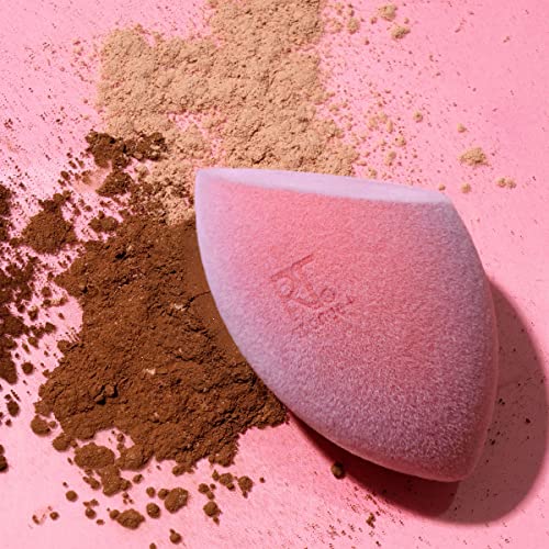 Real Techniques Iconic Blend + Set Makeup Sponge Duo, Makeup Blending Sponges, For Liquid, Cream, & Powder, Cloud Skin, Powder Sponge & Foundation Sponge, Latex-Free, Vegan & Cruelty Free, 2 Count