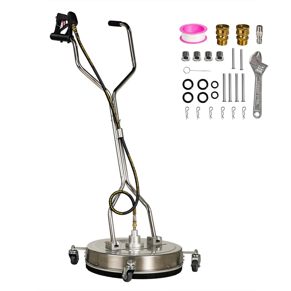 cciyu 20 Inch Stainless Steel Surface Cleaner Pressure Washer Attachments 3/8" Quick Connector