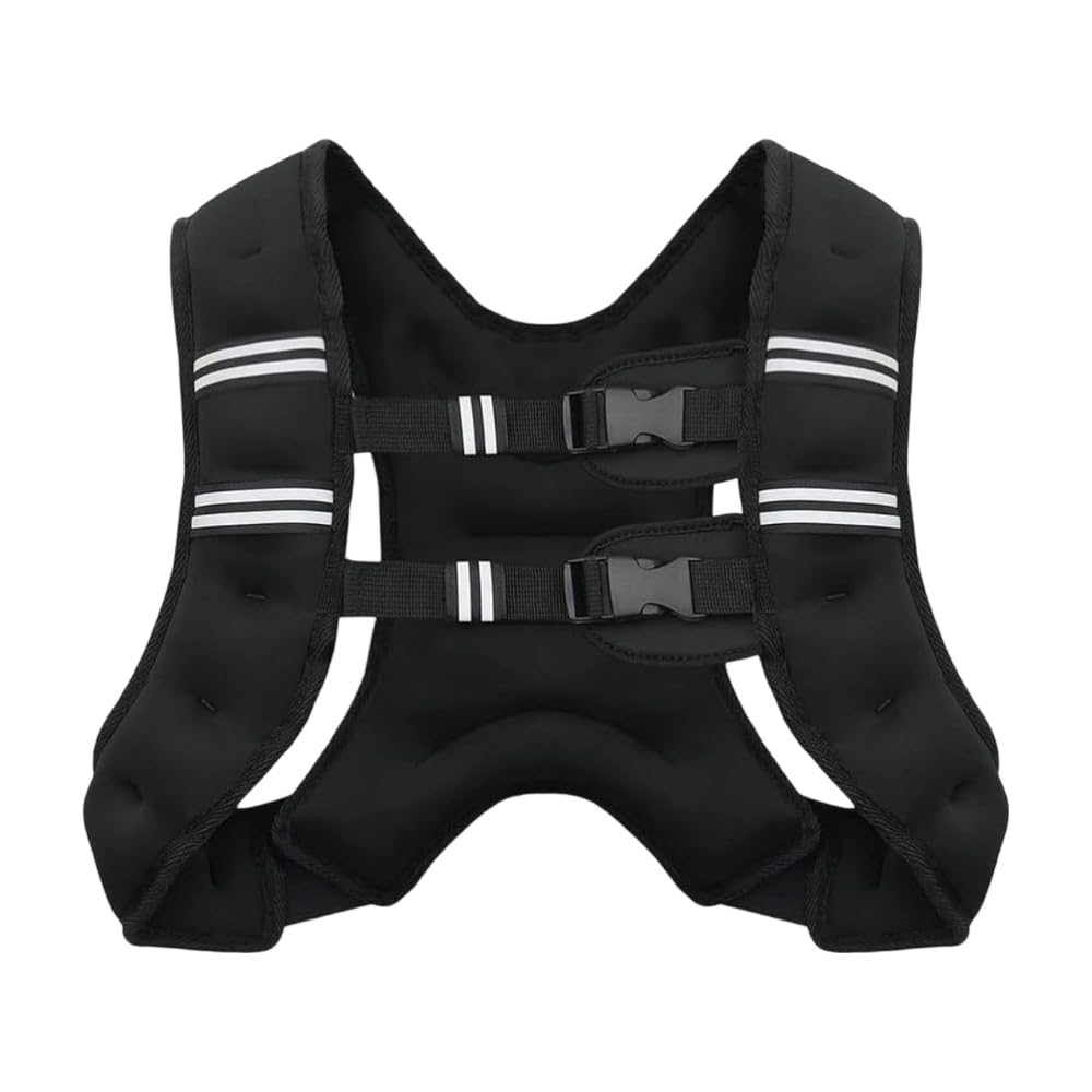 Weighted Vest with Reflective Strips, 8lb /12lb/15lb/20lb/25lb/30lb for Fitness Training Workout, Strength Training, Running, Muscle Building, Weight Loss, Weightlifting (20lb)