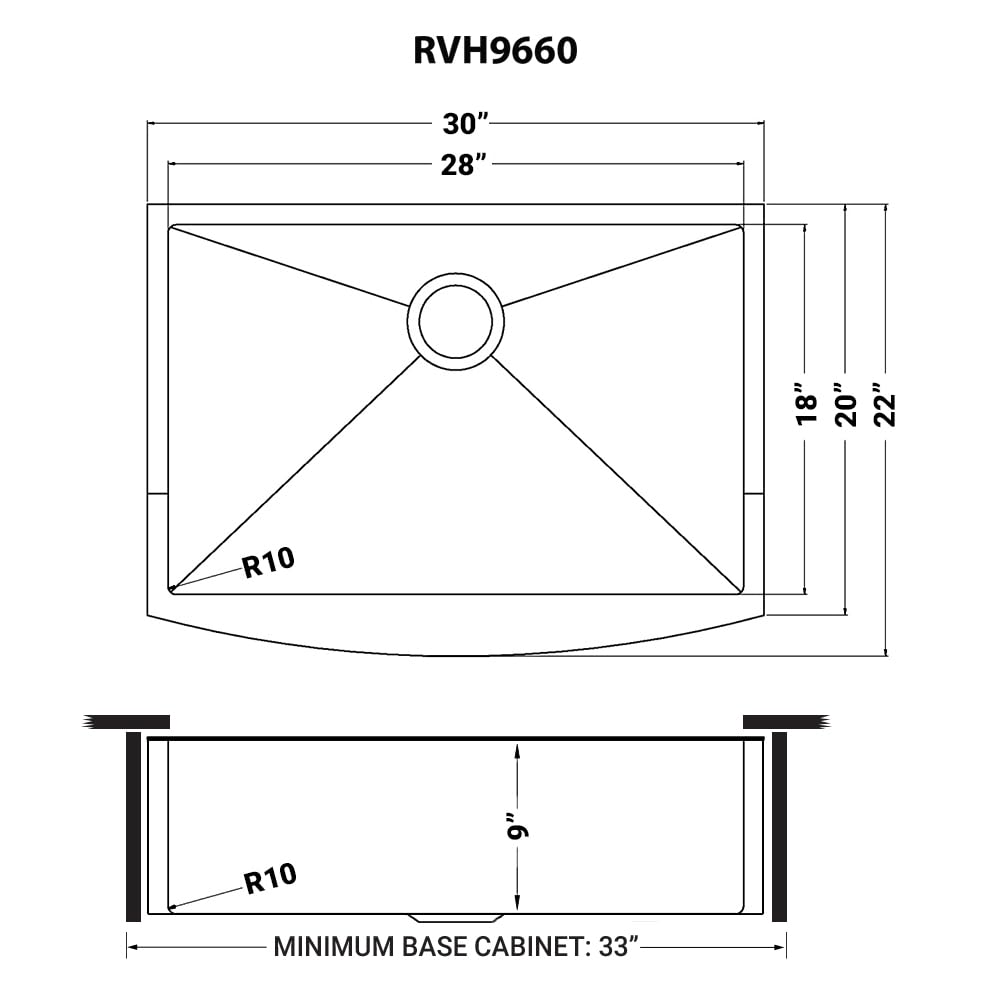 Ruvati Copper Tone 30-inch Apron-Front Farmhouse Kitchen Sink - Matte Bronze Stainless Steel Single Bowl - RVH9660CP