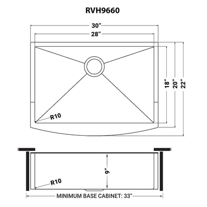 Ruvati Copper Tone 30-inch Apron-Front Farmhouse Kitchen Sink - Matte Bronze Stainless Steel Single Bowl - RVH9660CP
