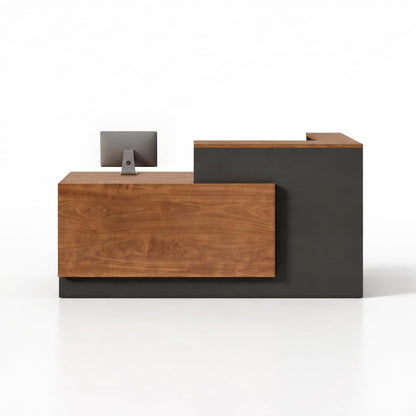 YTElantivo L-Shaped Reception Desk with Counter, 1-Inch Thick Board, Lockable Drawers & Keyboard Tray, Heavy-Duty Front Desk for Office, Salon, Hotel & Clinic