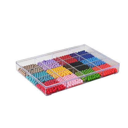 BangQiao Fixed 12 Grids Clear Plastic Storage Box with Detached Lid, Transparent Organizer Case for Bead, Button, Jewelry, Sewing Kit, DIY Accessories, Dental Supplies, Small Parts