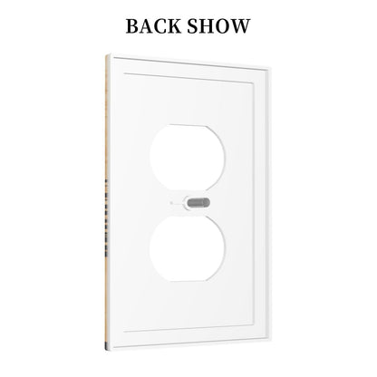 YITRREWZ Rustic Farmhouse Brown Wood Duplex Outlet Covers Light Switch Covers Decorative Pine Tree Grain Silhouette Switchplate Electrical Faceplate for Country Bathroom Kitchen Bedroom Decor