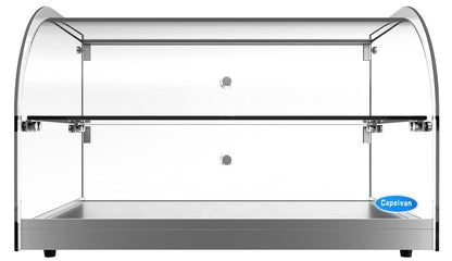 Capeivan Commercial Countertop Bakery Display Case - 1.59 Cu.Ft. Tempered Glass Pastry Showcase with Aluminum Frame, 22.1"×15.2"×14.6" for Cookies, Donuts, Cupcakes.
