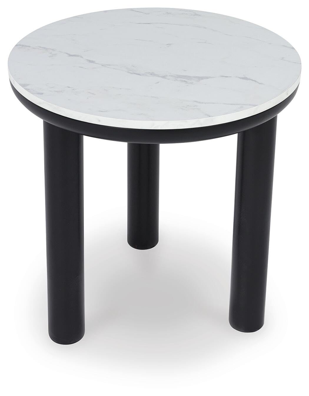 Signature Design by Ashley Xandrum Casual Faux Marble Occasional Table Set, Set of 3, Black & White