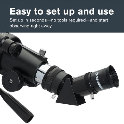 Celestron Travel Scope 80 Portable Refractor Telescope – 80mm Aperture, Fully-Coated Glass Optics – Includes Tripod, Smartphone Adapter, Backpack & Software – Ideal for Beginners & Travel