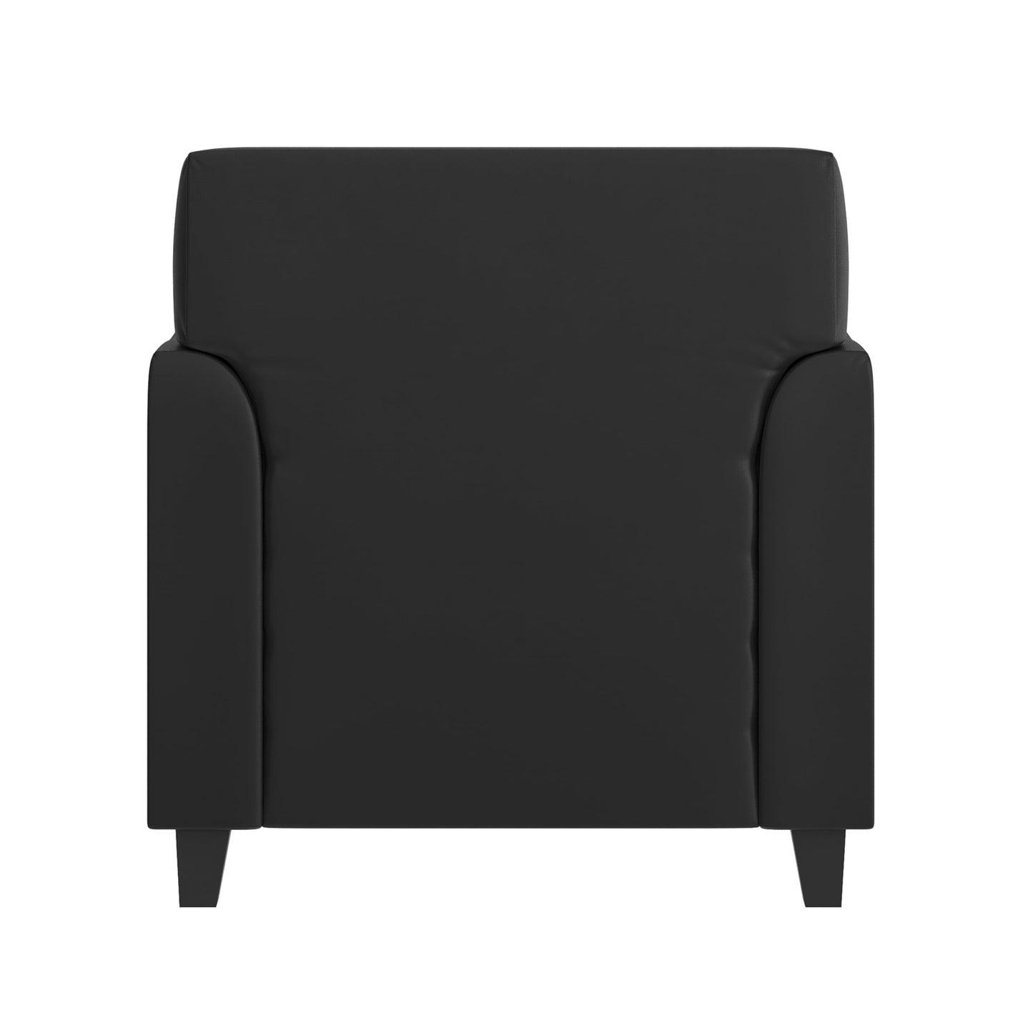 Flash Furniture Hercules Diplomat Series LeatherSoft Upholstered Side Reception Chair, Lobby Chair with Cushions and Flared Arms, Black