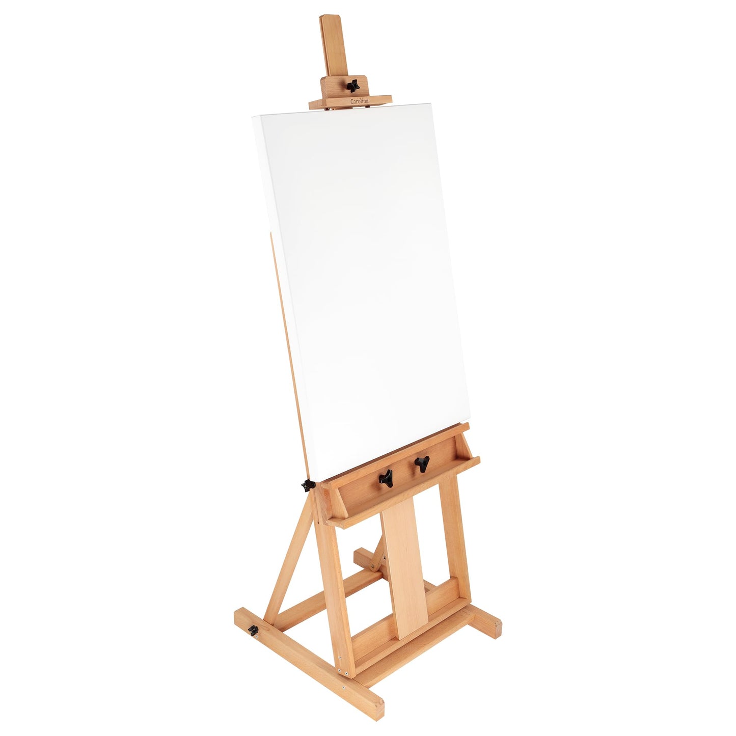 Creative Mark Carolina H-Frame Easel & EZ Rest Mahl Stick Bundle - Durable Light Weight, Adjustable Angle for Drawing and Painting - Natural Finish - Ideal for Artist