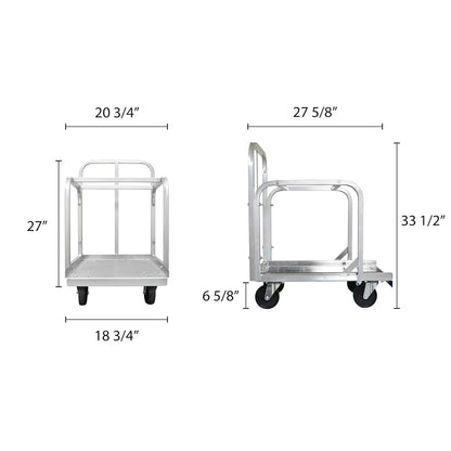 TrueCraftware- Heavy Duty Aluminum Full Size Sheet Pan Truck with 4 Each of 5" Swivel casters- Commercial Bakery Track for Full Size Sheet Kitchen Restaurant Cafeteria Pizzeria Hotel and Home