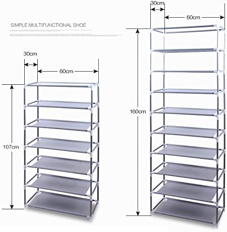 GREEF 10 30 Closet, Tier Pairs Shoe Rack with Dustproof Cover Large Shoe Storage Organizer Cabinet for Bedroom