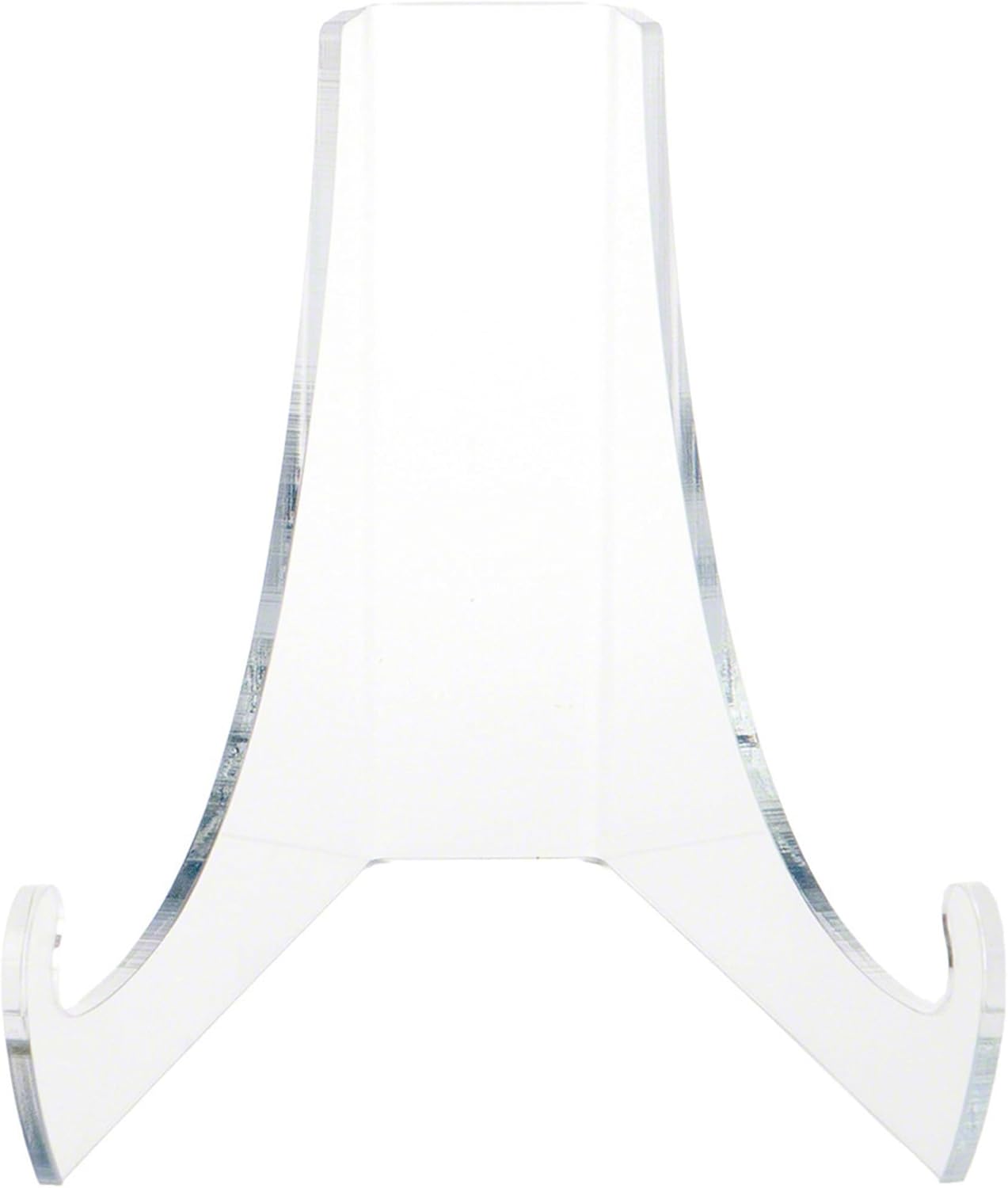 Plymor 2 Pack Clear Acrylic Flat Back Easel with Extra Deep Support Ledges, 6" H x 6.375" W x 7.5" D