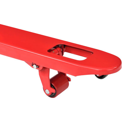 Global Industrial Standard Duty Narrow Pallet Jack with 21" W x 48" L Forks, 5500 lb. Capacity, Manual Pallet Truck for Warehouse, Manufacturing and Retail, Red Powder Coat Finish