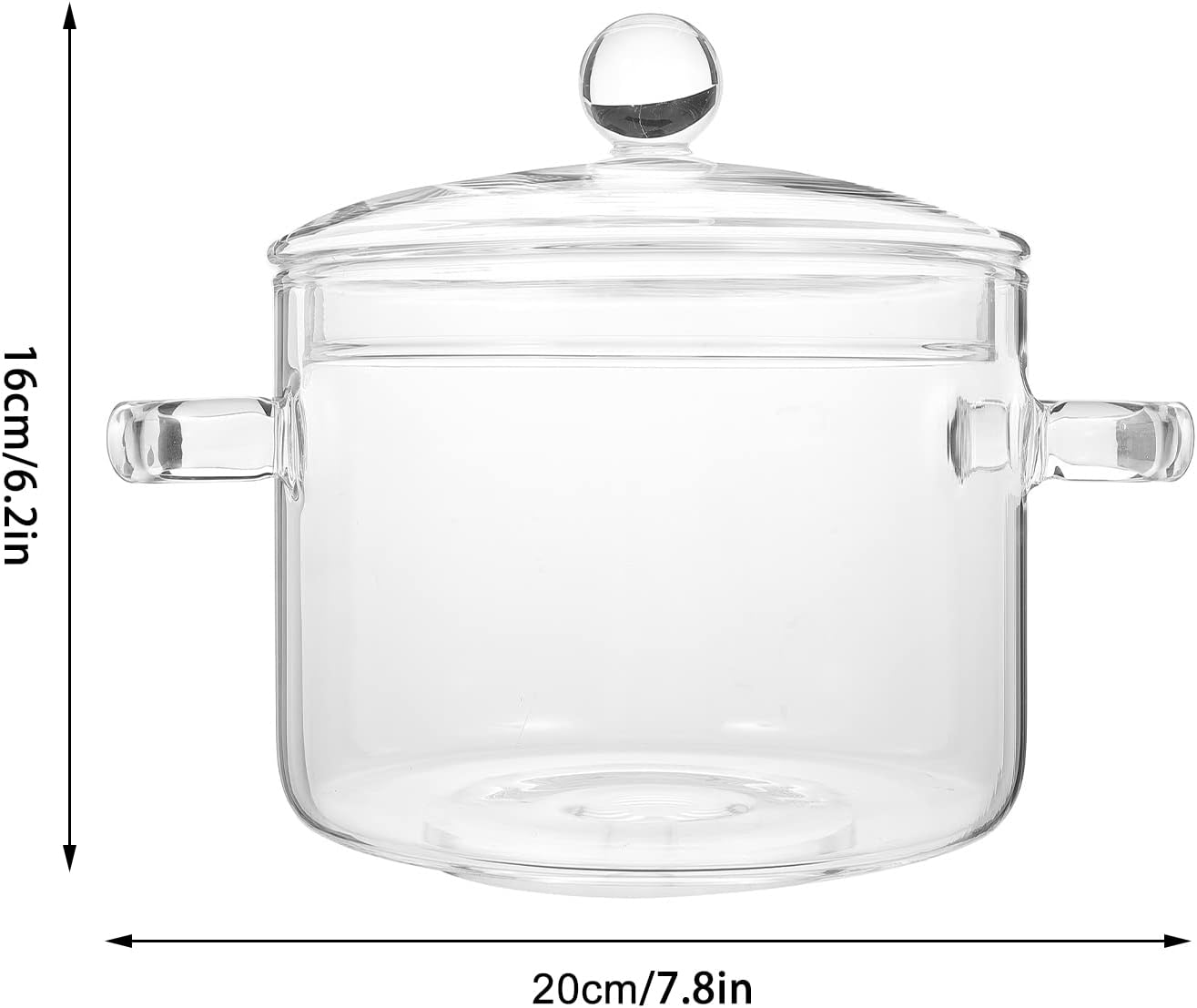 Clear Glass Pots for Cooking, Thickened Glass Stew Pot with Lid for Stove