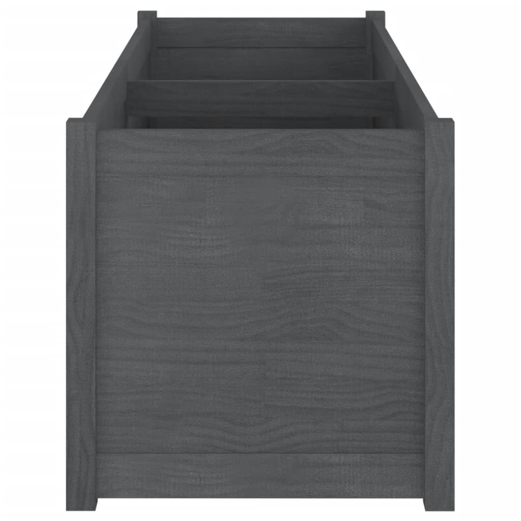Foknhdi 59.1 x 19.7 in Solid Pinewood Raised Garden Bed, Grey Rectangular Outdoor Planter Box, Large Flower Pots for Patio, Terrace, Backyard Herb Garden