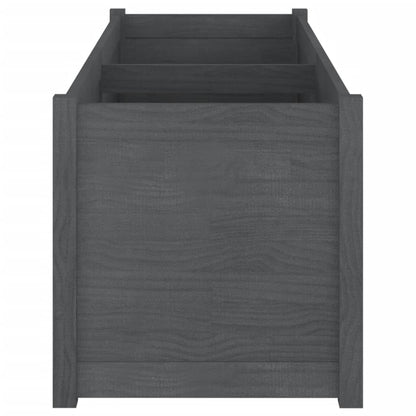 Foknhdi 59.1 x 19.7 in Solid Pinewood Raised Garden Bed, Grey Rectangular Outdoor Planter Box, Large Flower Pots for Patio, Terrace, Backyard Herb Garden