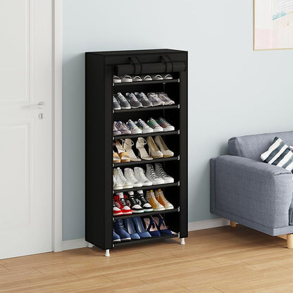 7 Closet Calmootey Tier Shoe Rack Organizer,Portable Shoe Shelf with Nonwoven Fabric Cover