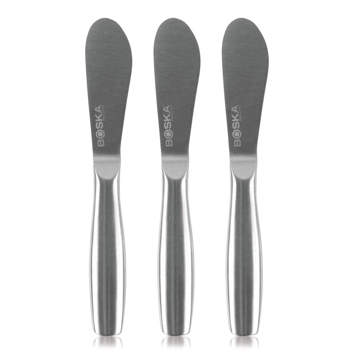 BOSKA Cheese Spreading Knives Mini Copenhagen – 3 Stainless Steel Cheese Spreaders for Butter, Soft Cheese & Appetizers – Elegant Butter Knife Set for Cheese Boards & Entertaining