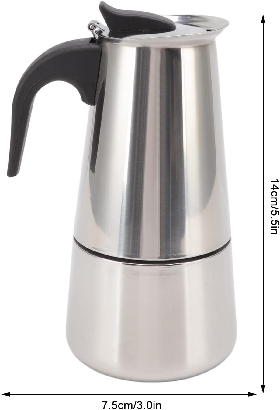 Atyhao Electric Coffee Maker, Food Grade Stainless Steel Moka Pot for Home and Outdoor Camping (100ml)