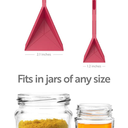 POLYGONS - Original Flat 3-in-1 Folding Measuring Spoons | 2 Spoons fold into 6 Sizes | Magnetic | DuraBend Tech lasts 100k+ folds | LeakProof for Wet & Dry | Gift Packaging | Baking/Cooking (Maroon)