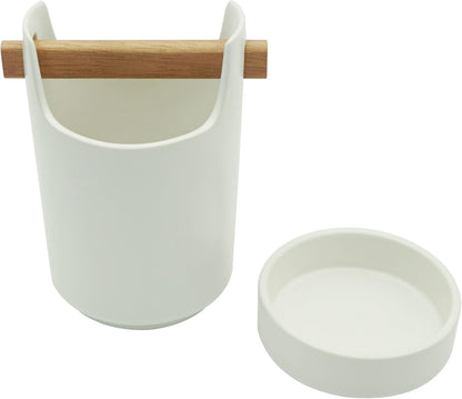 Kitchen Utensil Holder for Flatware, Silverware, Cutlery, Wood and Ceramic Countertop Caddy