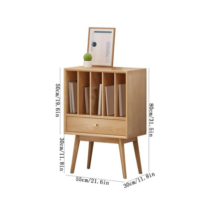 YGwnjqr Cd Rack Vinyl Record Wooden Display Cabinet with Drawer Home Multi-Functional Storage Sideboard,