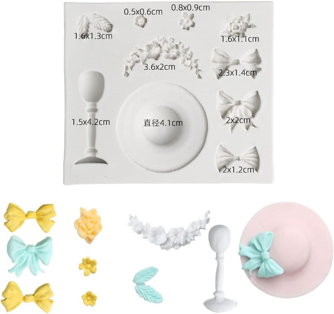 Sunhat Sugarcraft Silicone Mold, Goblet Gumpaste Cake Decorating, Fondant Cupcake Decorations, Beach Summer