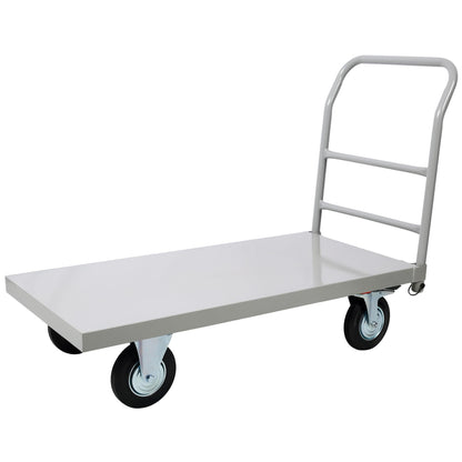 Industrial Heavy Duty Platform Truck Flat Dolly Cart with Wheels 2000 LB Capacity Steel Smooth Deck Moving Equipment for Warehouses