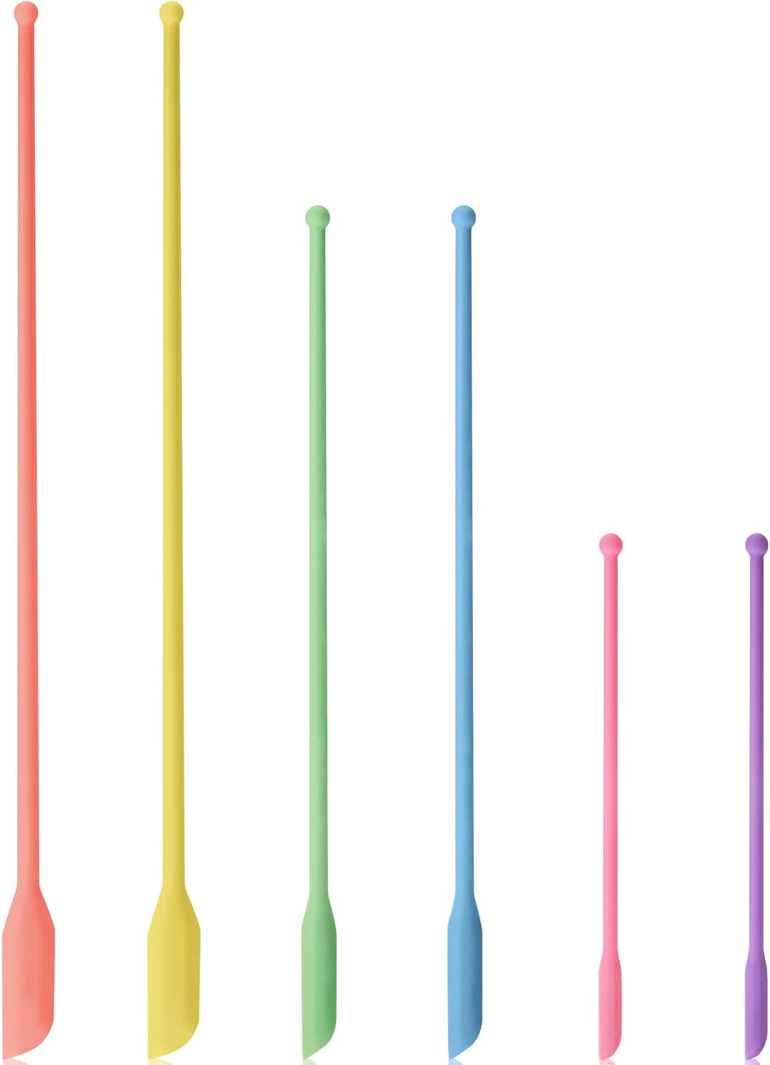 Boao 6 Pieces Mini Spatula in Pastel Colors, Multicolor Makeup Small Tiny Spatula for Cosmetics and Kitchen Jar Food