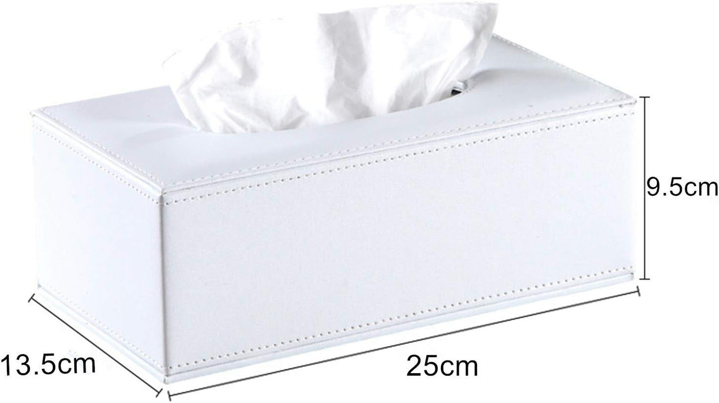 S Forever Decorative Napkin Box, Faux Leather Rectangular Tissue Box Cover, Pink L