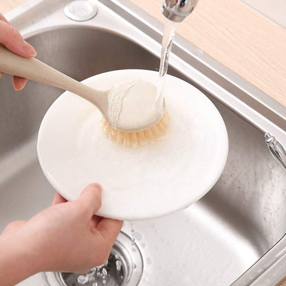 Jerliflyer Dish Brush with Handle, Long Handle for Cleaning Dishes, Pots, Pans, Sinks, Stoves
