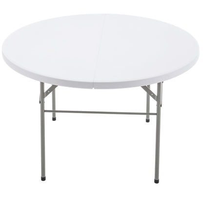 BTEXPERT Set of 5, White 4 Ft 48inch Round Plastic Folding Table Commercial Portable for Banquet Dining Wedding Party Events Home Kitchen Patio Backyard Indoor Outdoor