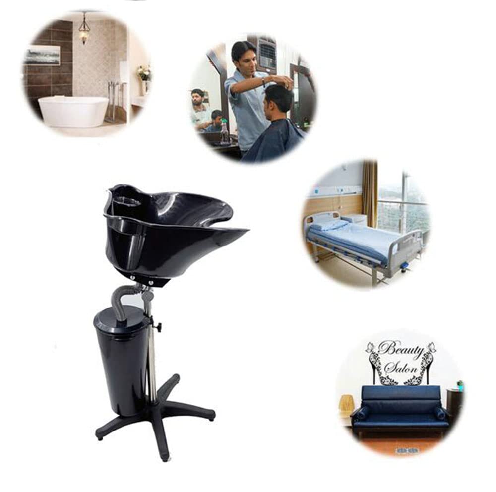 Adjustable Hair Washing Sink Shampoo Basin-Health Salon Hairdressing Back Wash Portable with Stand, Sink Hair Basin for Barber Shop Beauty Salon