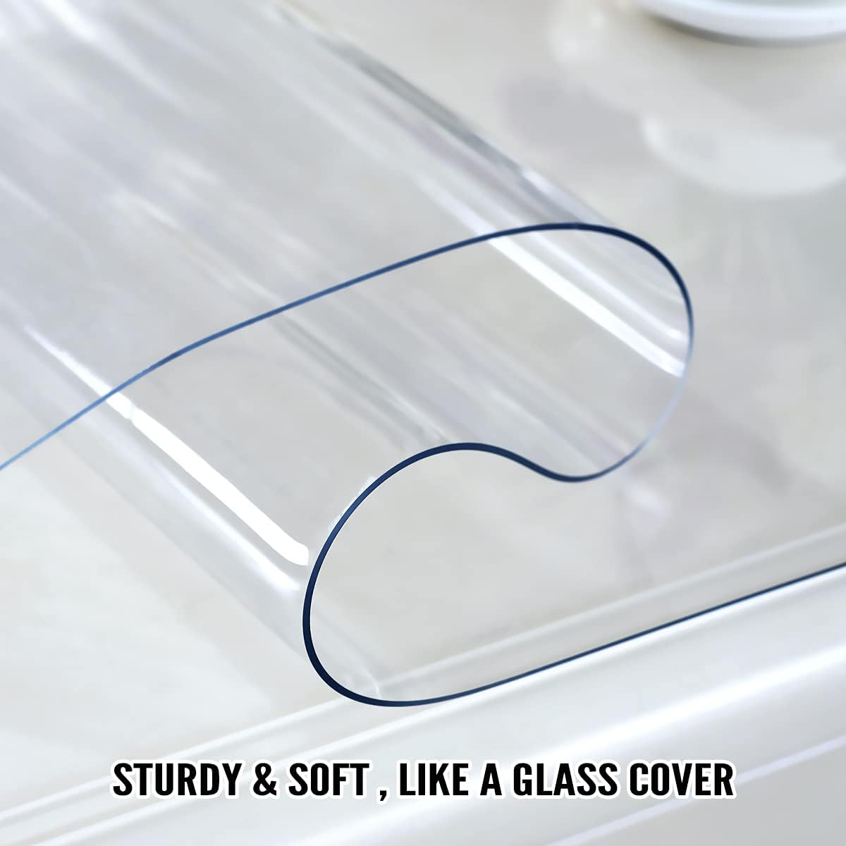 14 60 Inch 2mm Royhom Clear Table Protector x - Thick Plastic Table Cover, Clear Table Cover Protector Rectangle