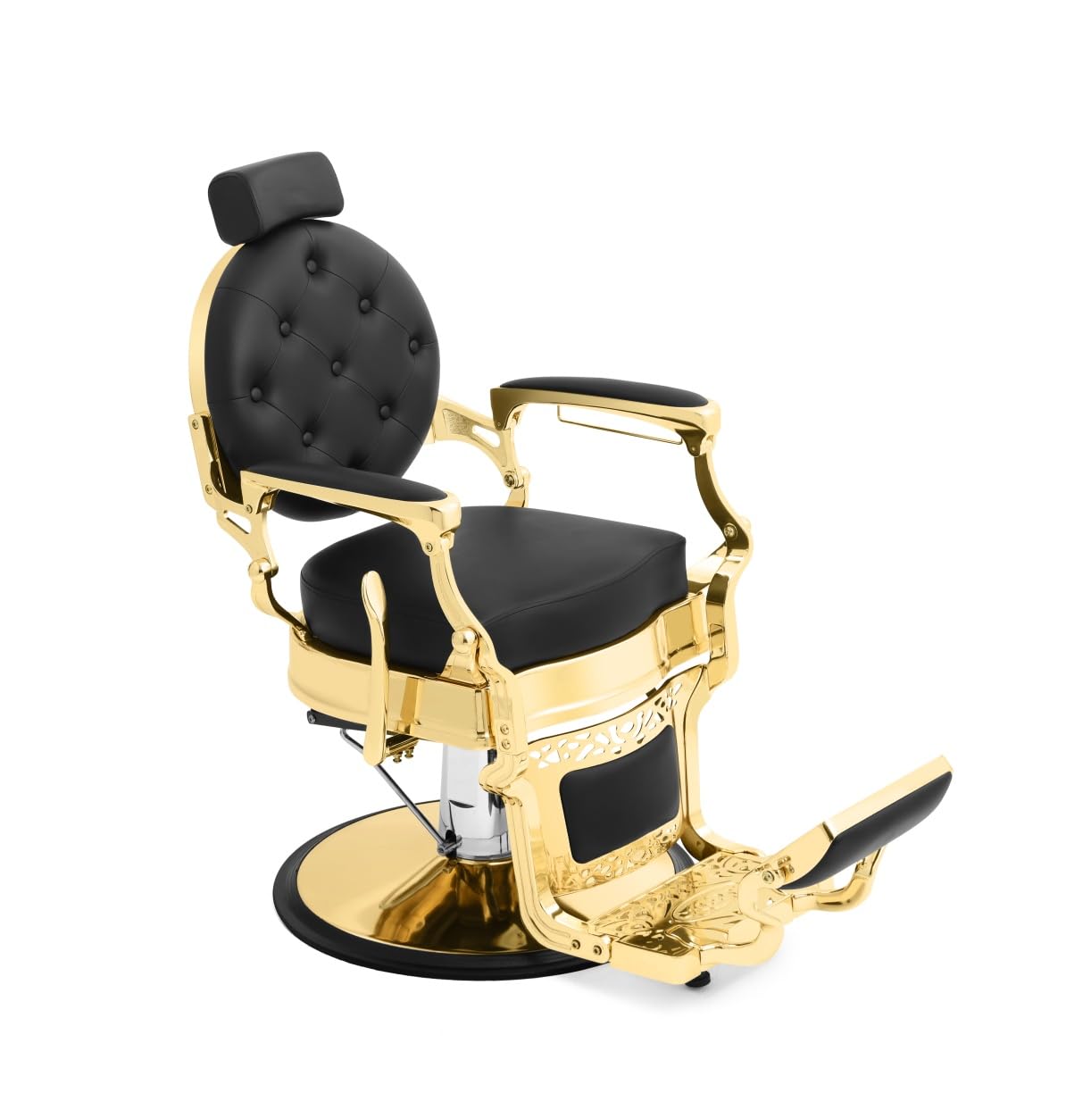 Funnylife Gold Vintage Salon Chair Barber Chair Hydraulic Pump Heavy Duty Styling Chair Beauty Tattoo Equipment